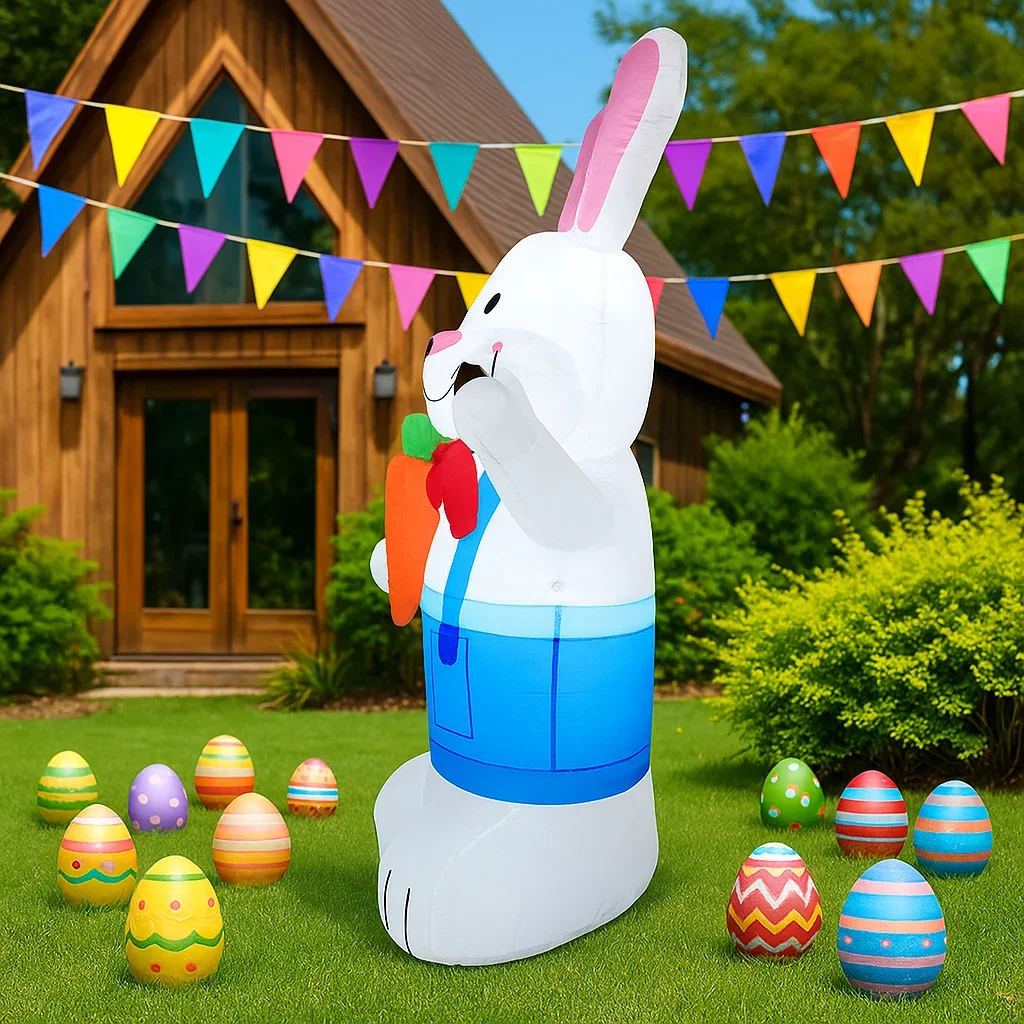 

1,8 м/6 футов пасхальный праздник Diy украшения принтер кролик вечерние надувные игрушки светодиодные фонари модель уличный декор садовые украшения
