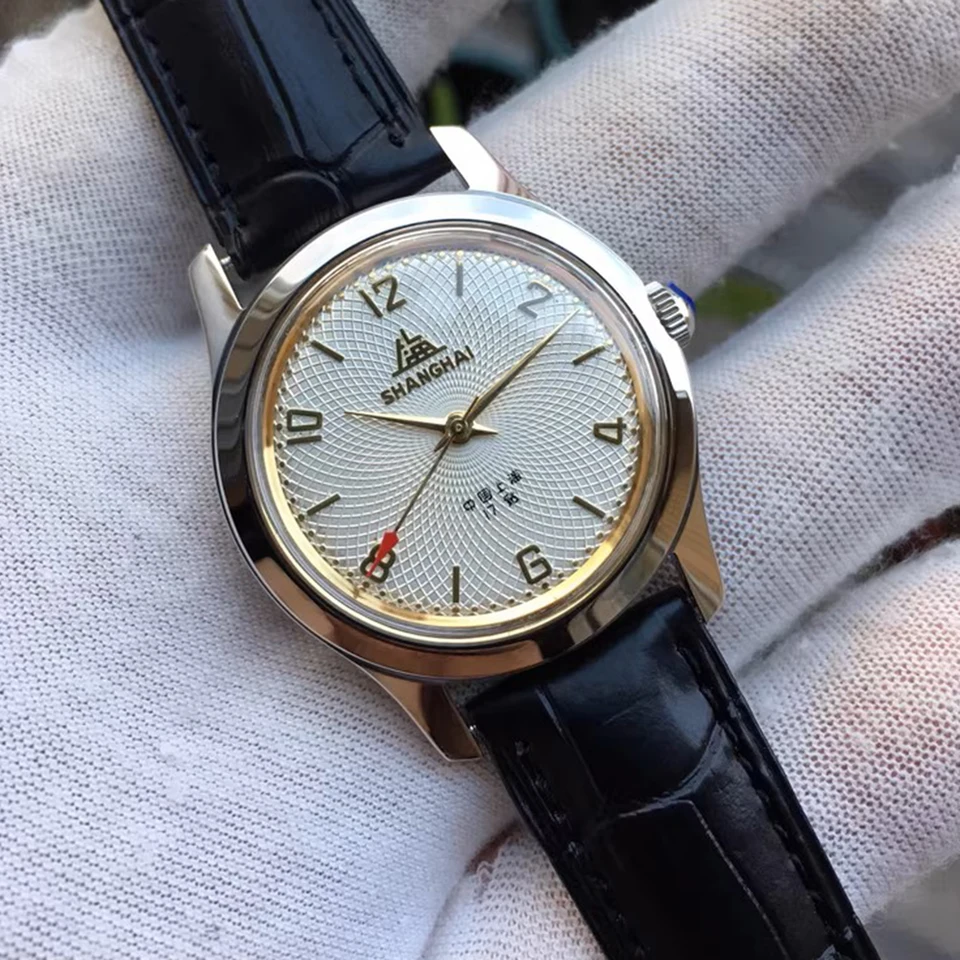 shanghai アンティーク　オリジナル　置き時計 Vintage Shanghai Watches Men 36mm Hand Wind Mechanical
