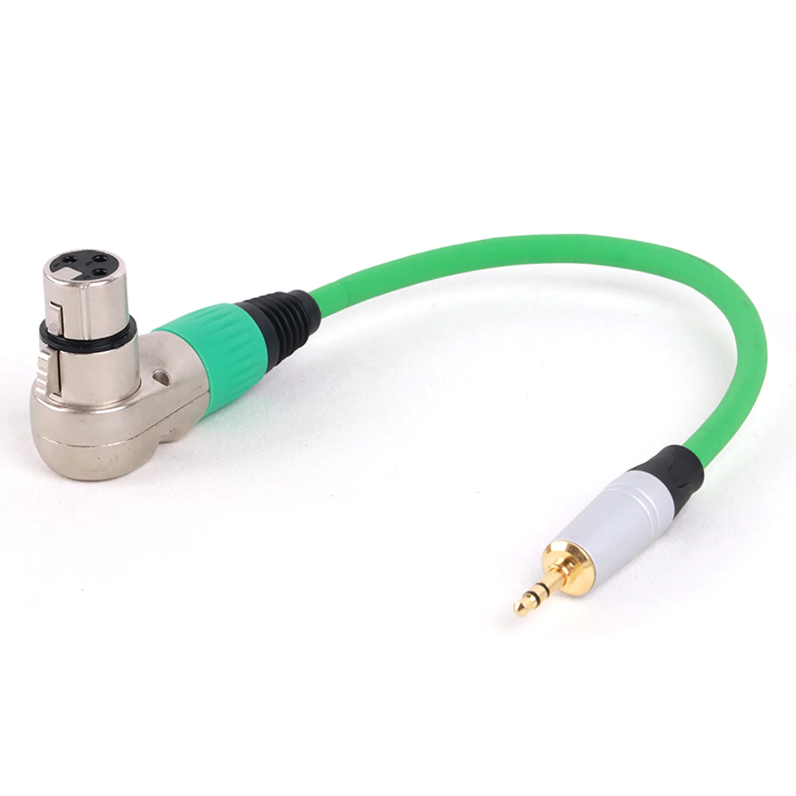 Right Angle XLR 3Pin Male/Female Plug to 3.5mm 1/8inch Stereo TRS Male Jack Connector for Microphone Speaker Sound Consoles