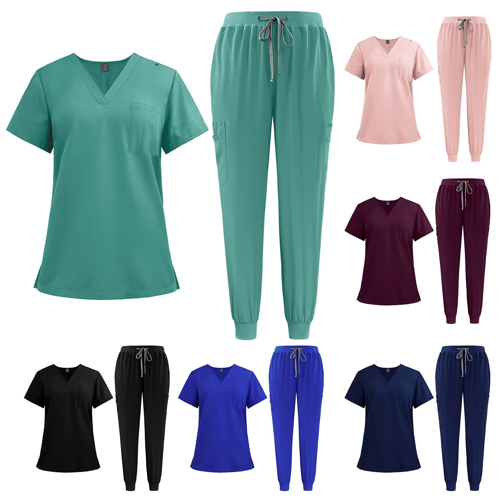 New Unisex Nurse Uniform Men Scrubs Set Beauty Uniform Women Hospital Surgical Suits Clinic Pet Shop Lab Workwear Suits