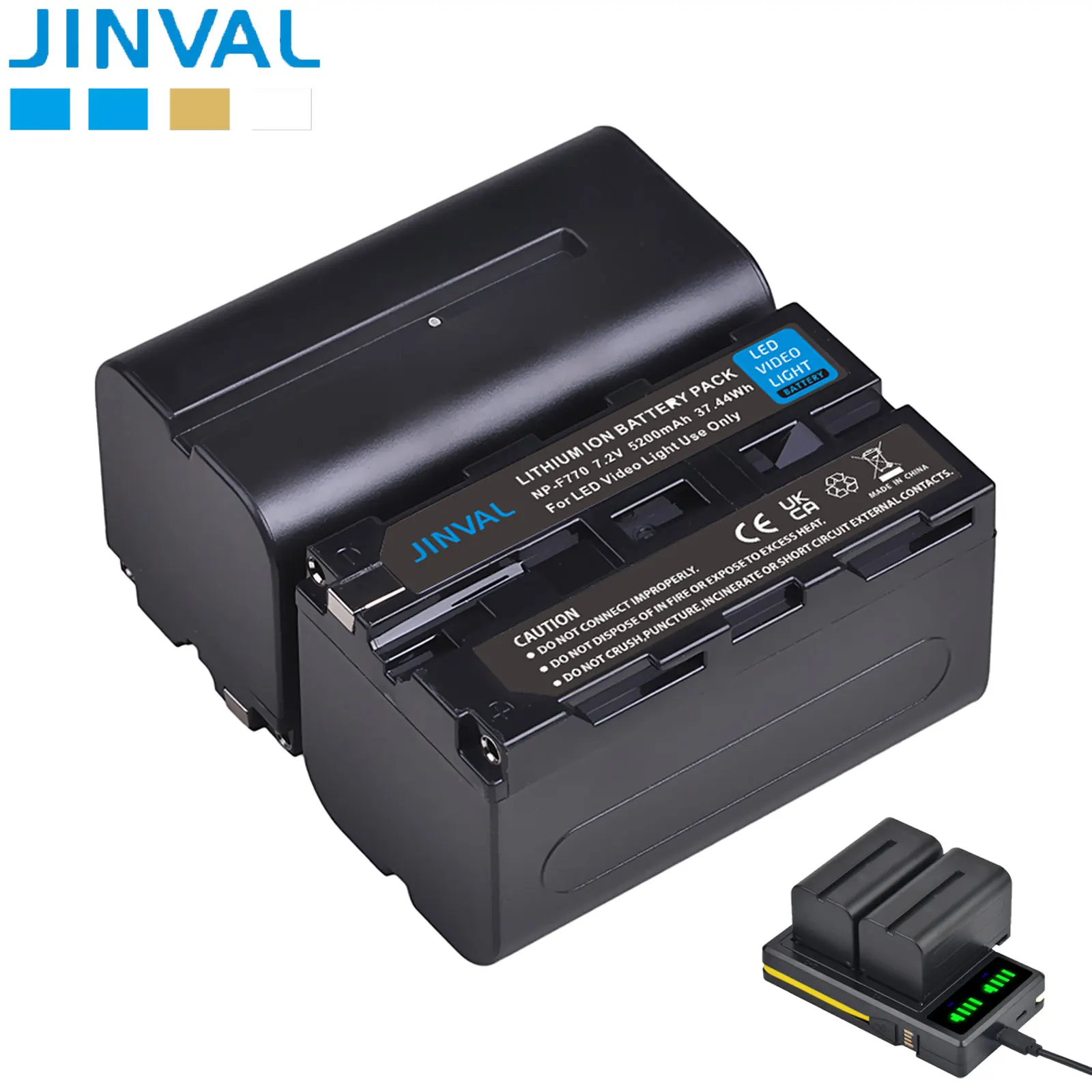 

JINVAL 7.2V 5200mAh NP-F770 Battery F550 F770 F970 + Fast Dual Charger For Sony HVR-Z7C HDR-AX2000E HDR-CX900 HDR-PJ810