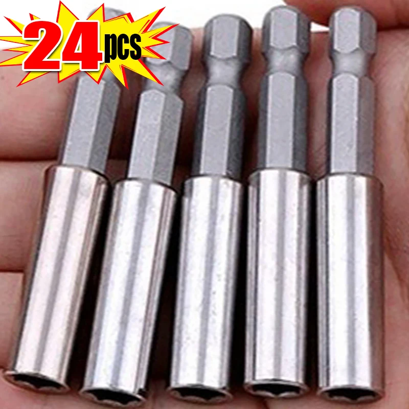 Magnetic Screwdriver Extension Rods Carbon Steel Screwdriver Hexagonal Extension Rod Connecter Transfer Bit Holder Power Tools