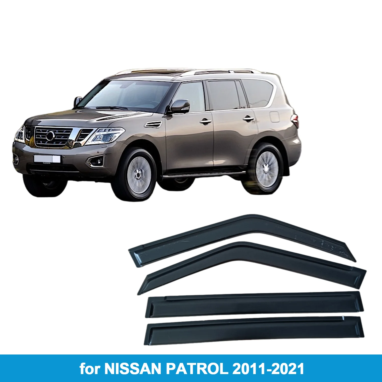 

Дефлекторы окон для NISSAN PATROL Y62 2011-2021, защита от дождя, боковые вентиляционные накладки, внешние, на клейкой ленте