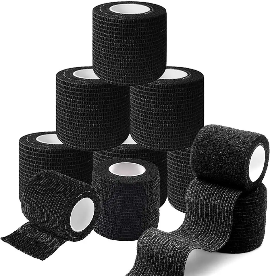 Factory Wholesale 6/12/24/48pcs Disposable Cohesive Tape Wrap Elastic Bandage Rolls For Tattoo Machine Grip Accessories Supply