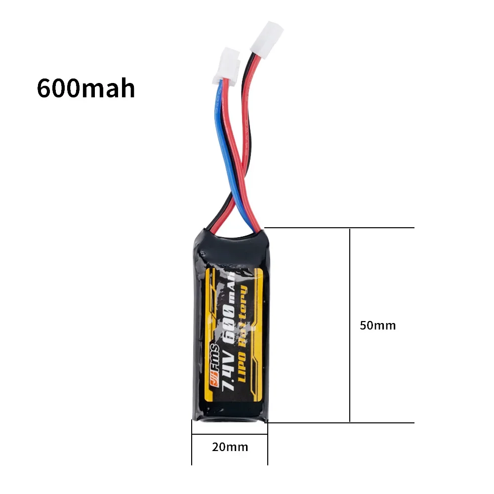 FMS Battery 7.4V 2S 380mah 600mah 900mah For FCX18 FCX24 Adventurer Snow Mountain Storm Jimny RC Model Battery