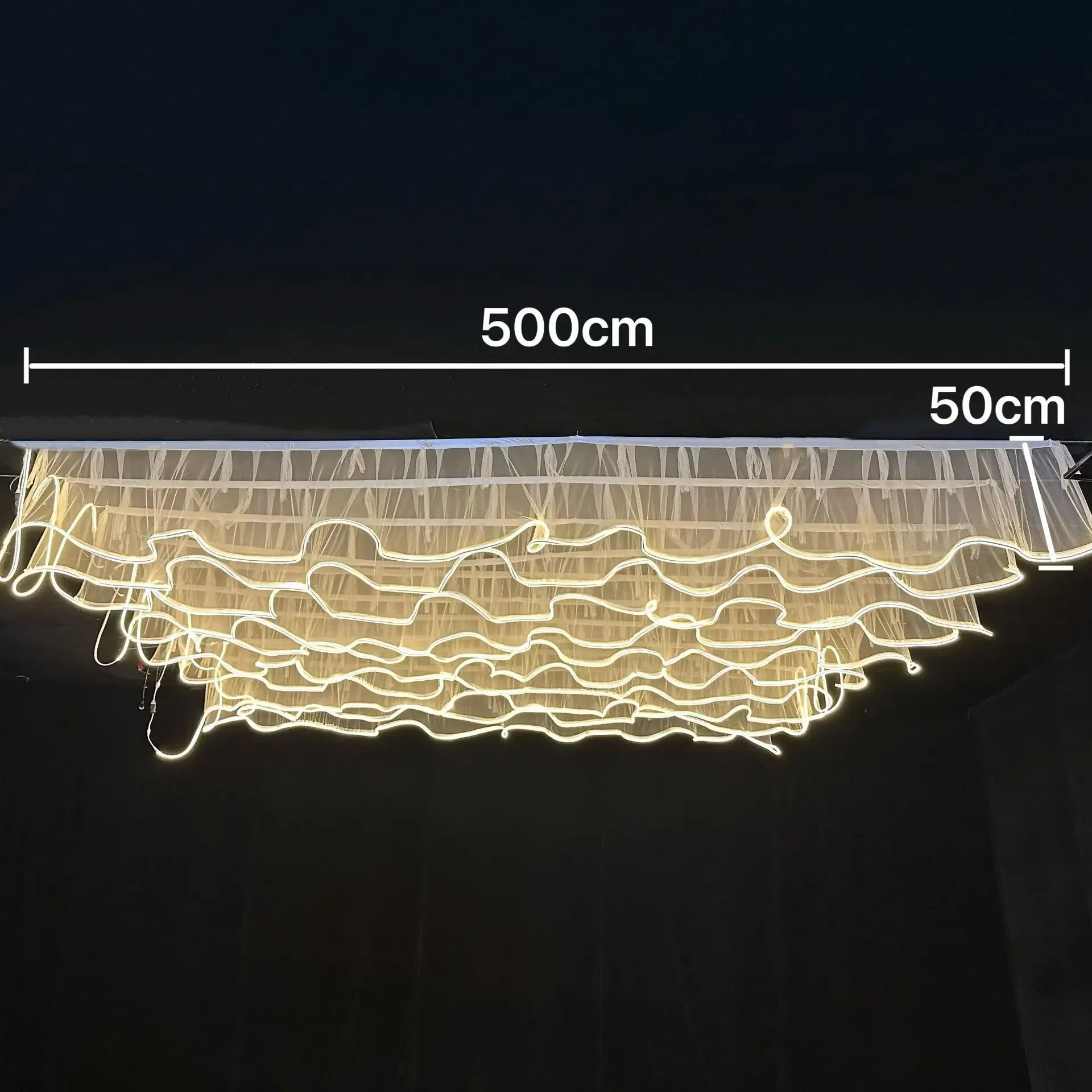 New ceiling gauze ceiling decoration wedding party outdoor camping restaurant atmosphere LED light strip