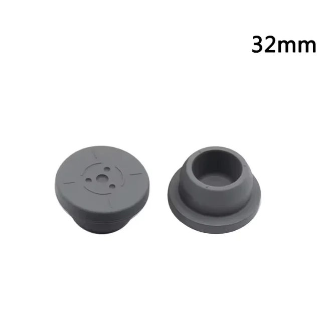 100pcs 13mm 24mm 26mm 32mm Grey Cork Butyl Rubber Plug Stopper Bottle Rubber plug stopper for Glass Vials 10ml+