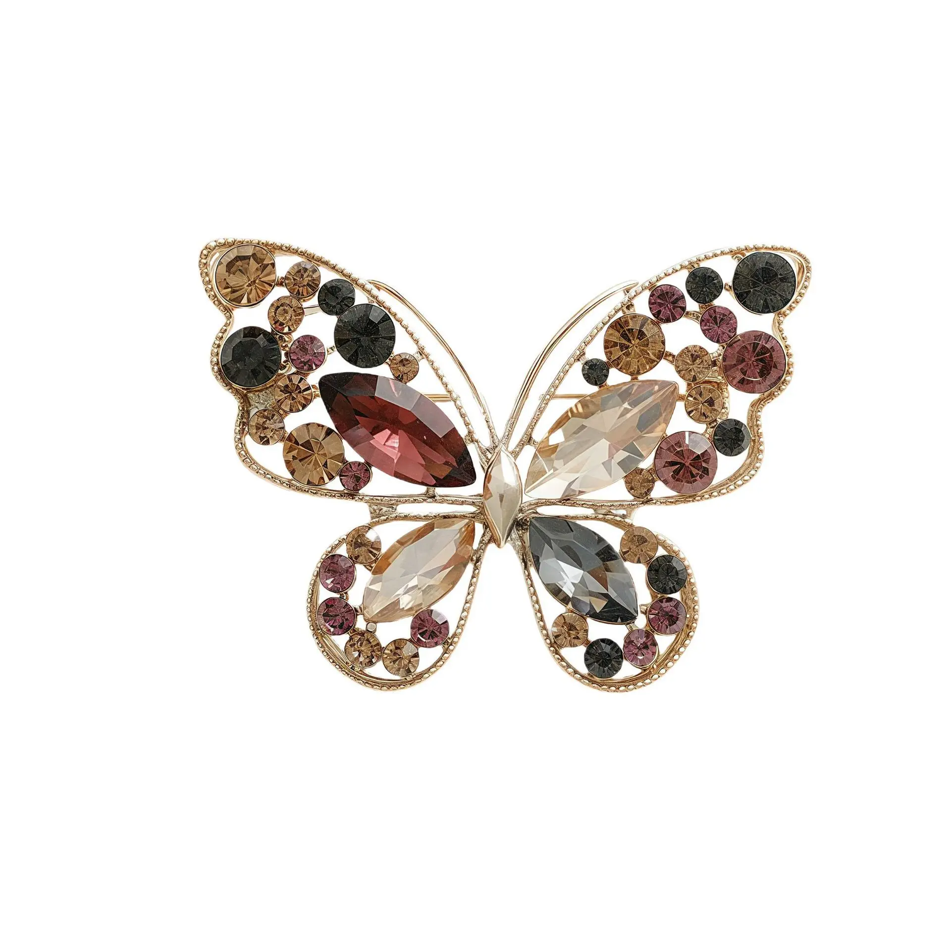 Classic Luxury Alloy Gold Brooch With High Quality Crystal Women And Men Suit Coat Collar Buckles Ornament Jewelry Accessories