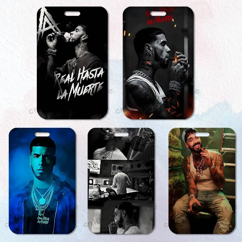 

Rapper A-Anuel AA Real Badge Holder Pass Bus Work Card Cover Chest Pocket Students Card Holder Small Gift