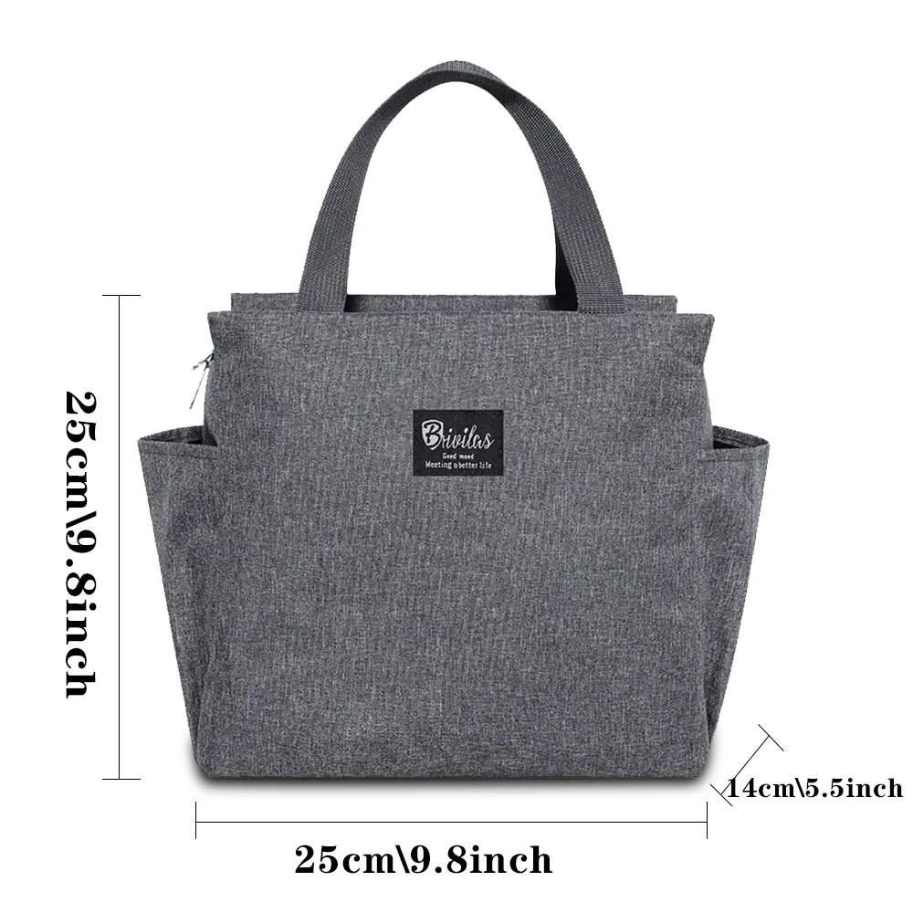 Customized Name Black Letter Lunch Bag Insulated Thermal Canvas Handbag Picnic Unisex Travel Lunch Box Portable Food Tote Bags