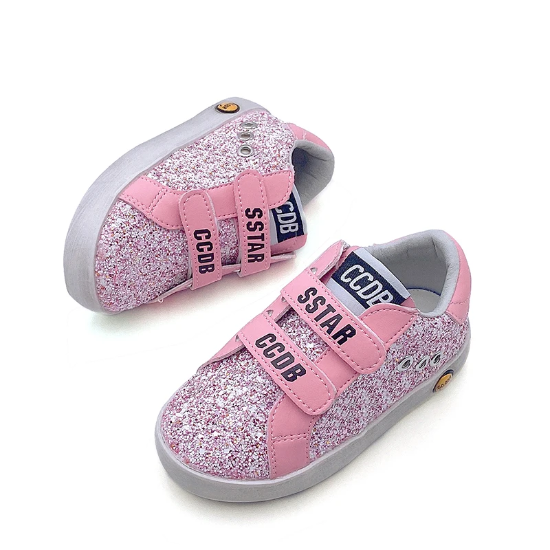 Girls Sneakers Spring Autumn Kids Fashion Brand Sport Running Chunky Trainers Baby Children Casual Glittler Star Shoes Soft Sole