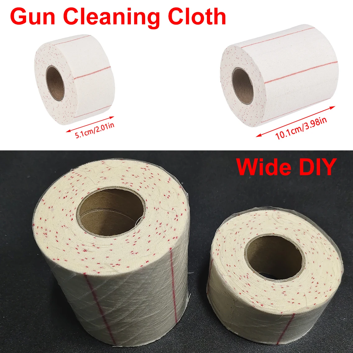 

10M Wide DIY Gun Cleaning Patches Cloth 5cm/10cm Cleaning Cotton Cloth for Rifle Handgun Pistol Shotgun Hunting Gun Cleaning Kit