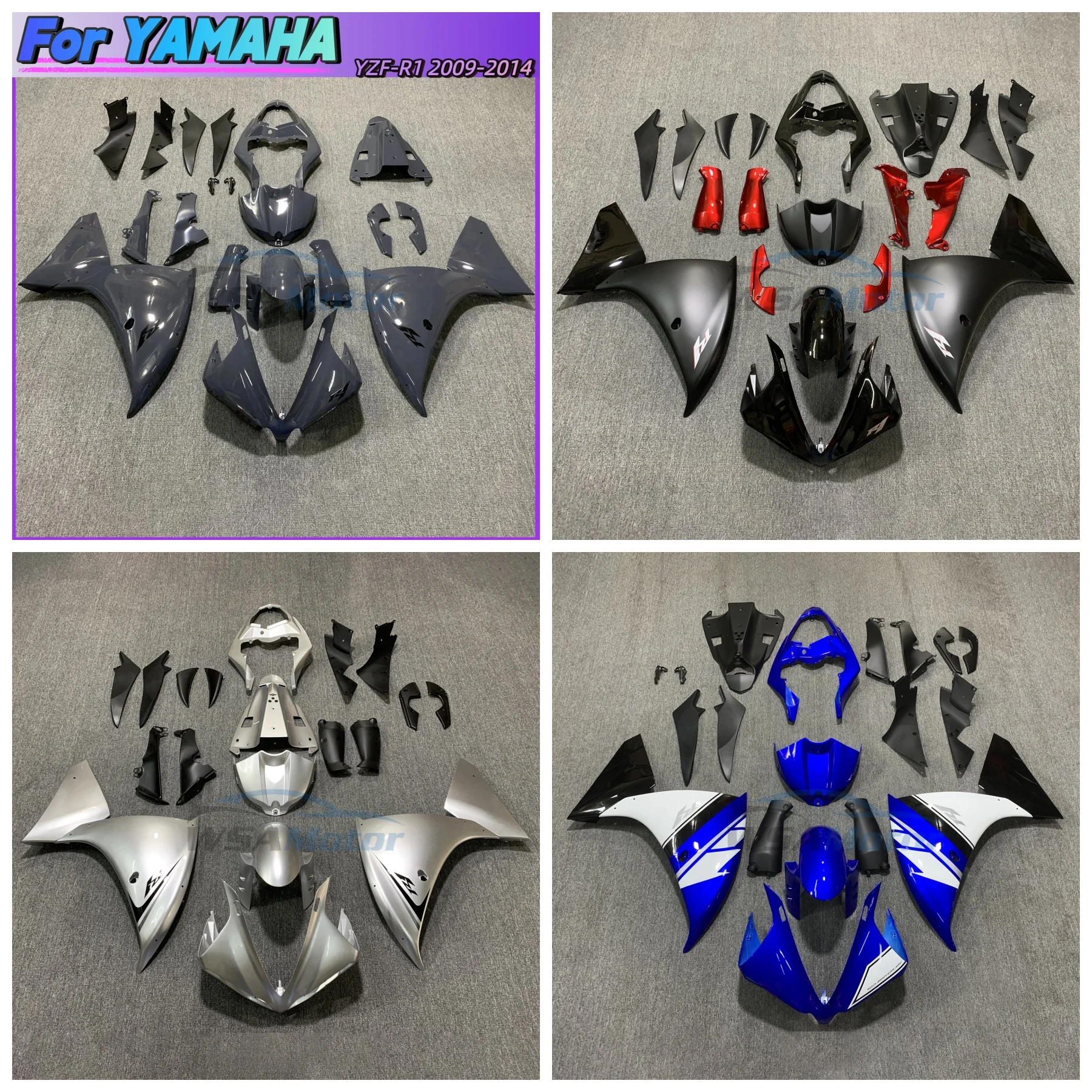 

For Yamaha YZF-R1 2009 2010 2011 2012 2013 2014 YZFR1 YZF R1 09-14 Great Quality Plastic Fairings Kit Customized