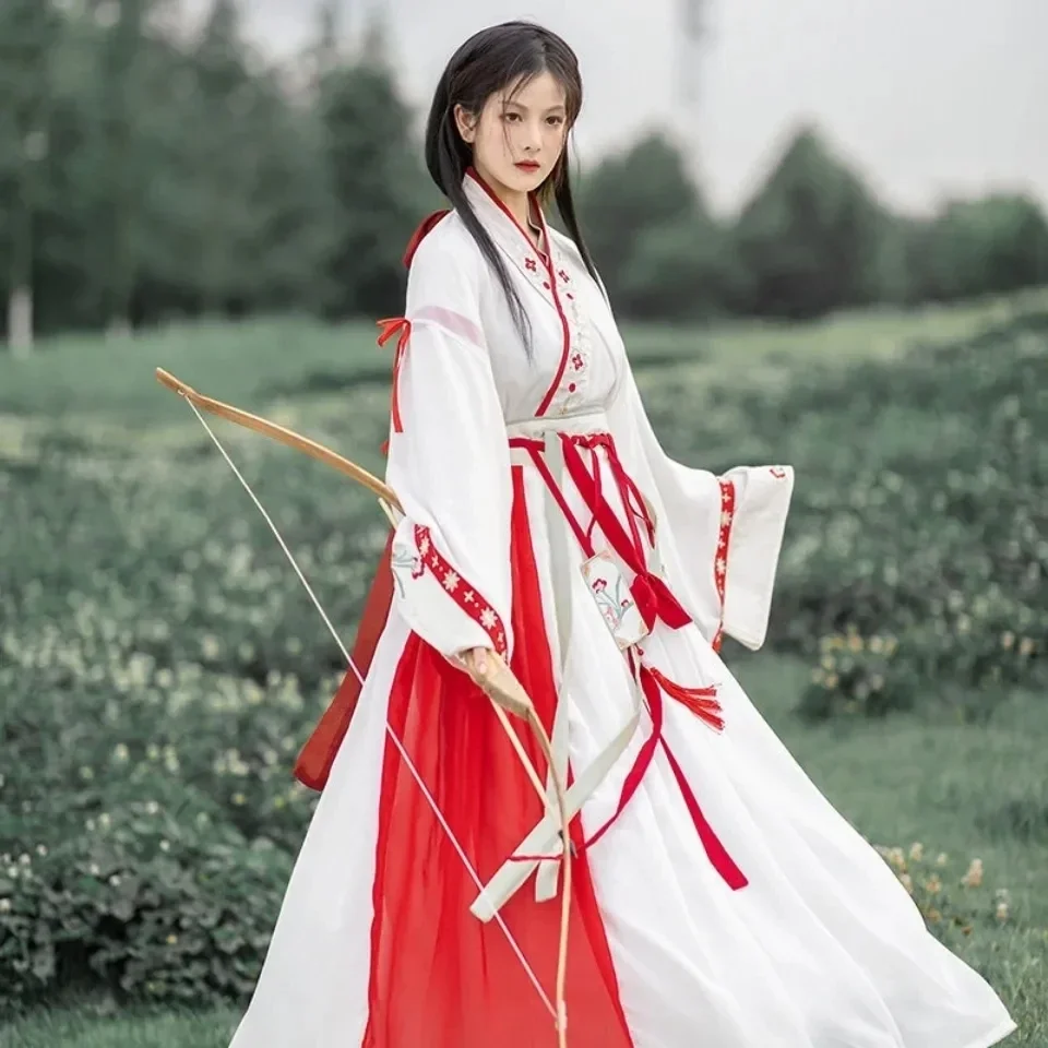 Modern Hanfu Women Chinese Traditional Dress Kimono Ancient Tang Dynasty Set Hanbok Cosplay Fairy Beautiful Red Girl Vestido