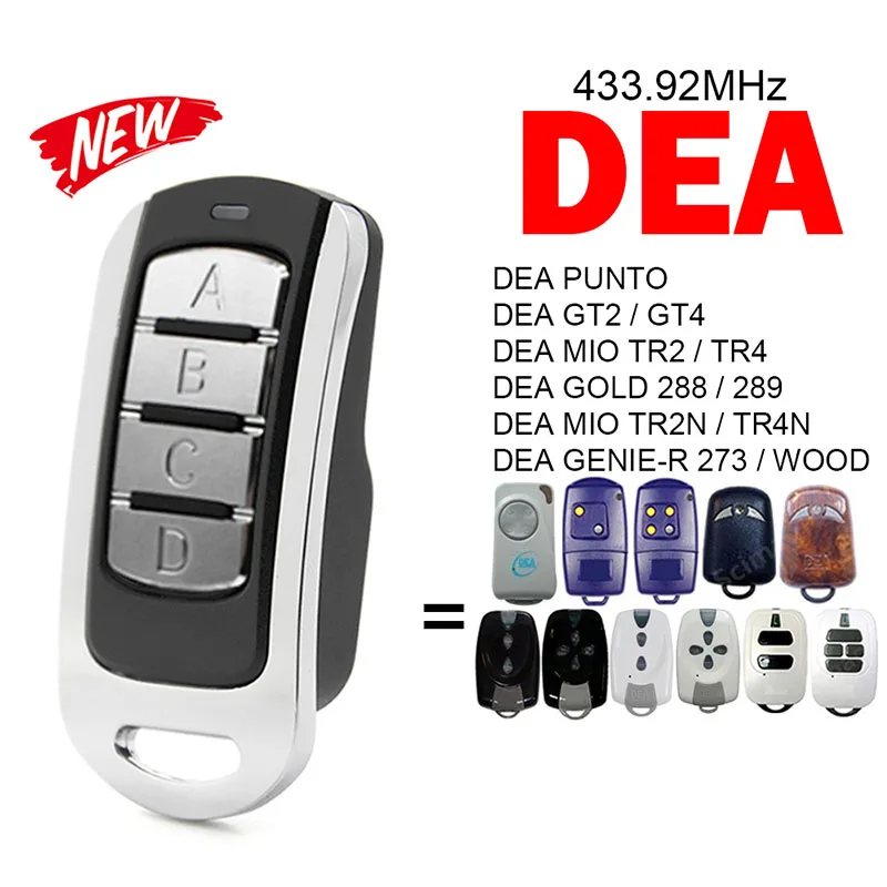 DEA GT2 GT4 MIO TR2 TR4 GOLD 288 289 MIO TR2N TR4N GENIE-R 273 WOOD PUNTO Clone Garage Door Remote Control 433MHz Rolling Code