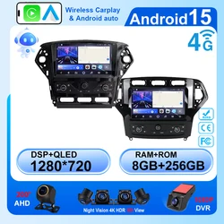 Navigation GPS Android 15 Auto Radio Stereo For Ford Mondeo MK4 2007-2014 Carplay Car Video Player 2din DVD Multimedia Head Unit