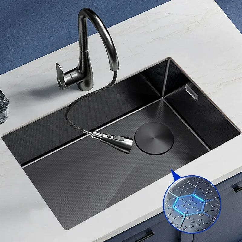 

Household Kitchen Sink Stainless Steel Large Single Slot Honeycomb Sink Washbasin Undercounter Sink