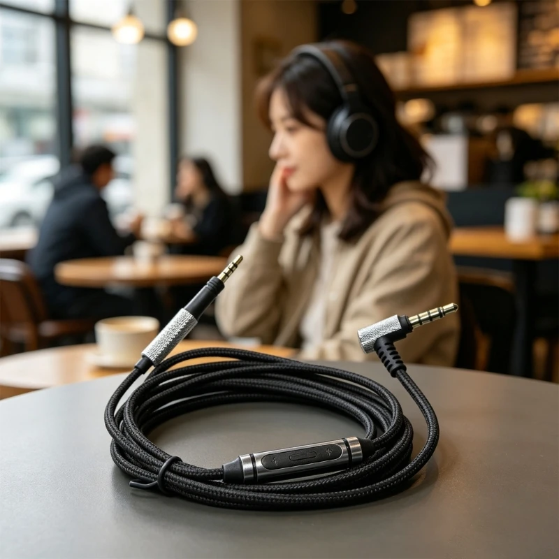 

Upgraded Sound Cable For M2OE Headphones Wire 3.5Mm to 2.5Mm Sound Cord With Inline Microphones And Volumes Control F19E