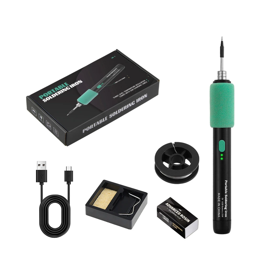 Wireless Electric Soldering Iron Solder Iron 3 Gears Temperature Control USB 5V 15W Soldering Iron Tool Pen DIY Welding Pen