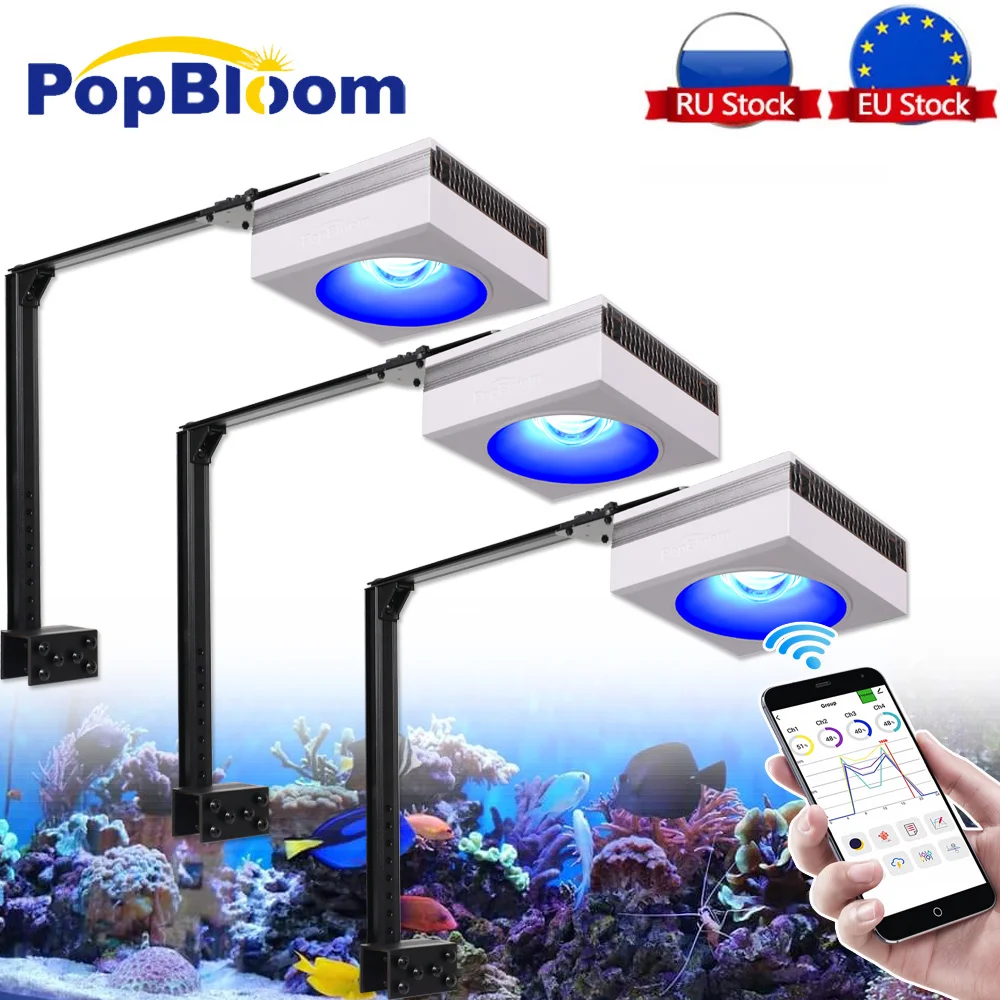 

PopBloom-RL90 Aquarium Led Lighting,Marine Aquarium Led Lamp For Seawater Fish Tank Light,130-170cm,Reef Coral,Smart-App Control