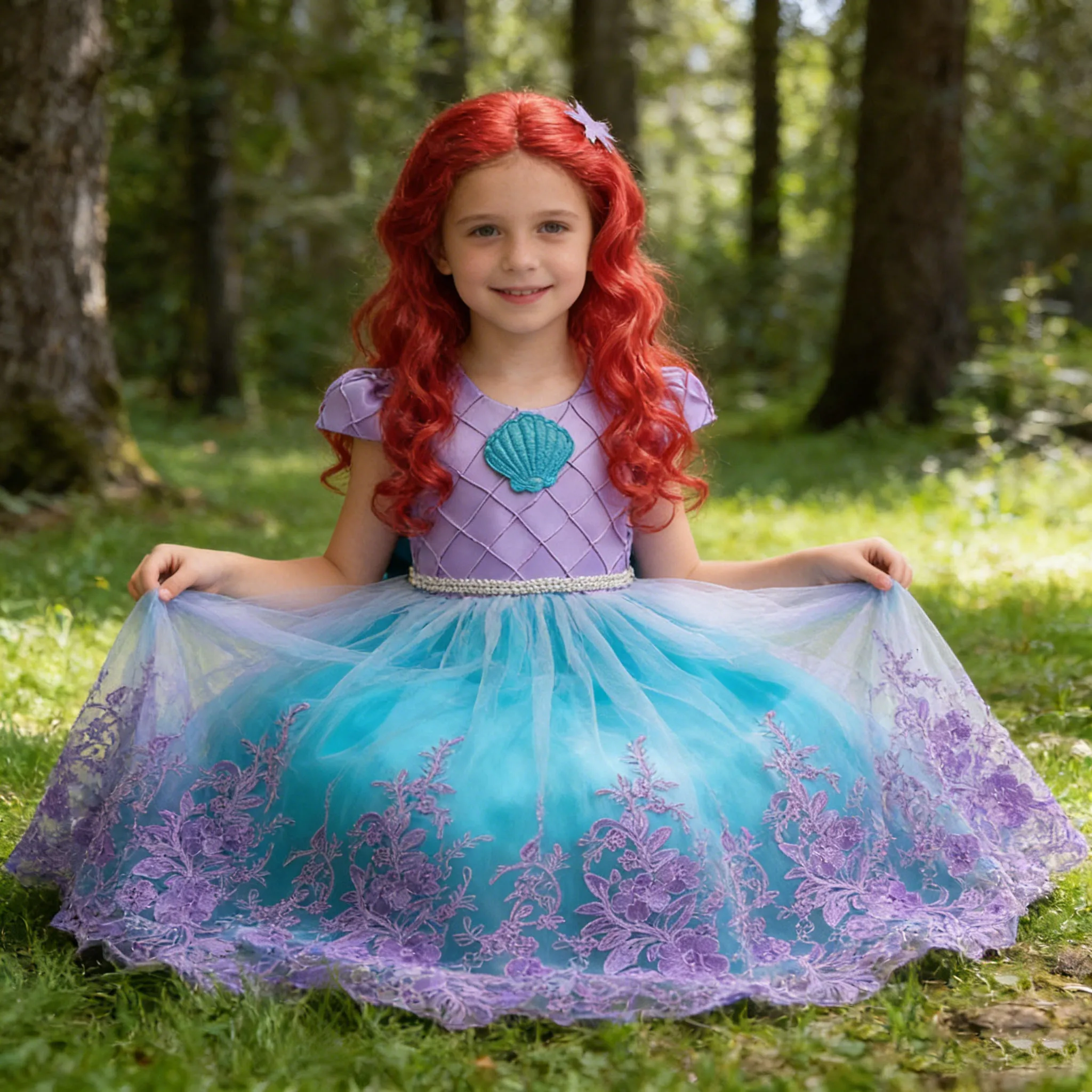 

Princess Little Girl Dress Luxury Embroidery Dress Kids Cosplay Ball Gown carnival Costume Children Mesh Merrmaid Party Clothes