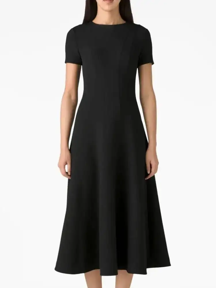 Vestido acampanado de manga corta con cuello redondo para mujer, liso, OL, moda, nuevo, 2023, 32009