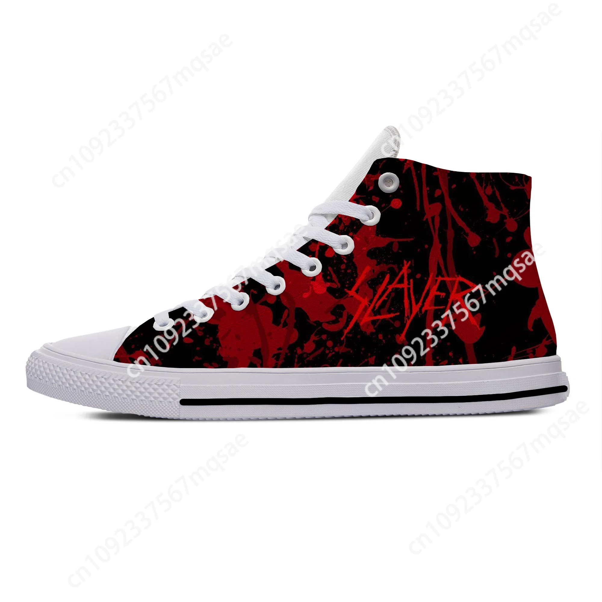 Slayer Heavy Metal Rock Band Horror Scary Fashion Casual Cloth Shoes High Top Lightweight Breathable Mens Womens Sneakers