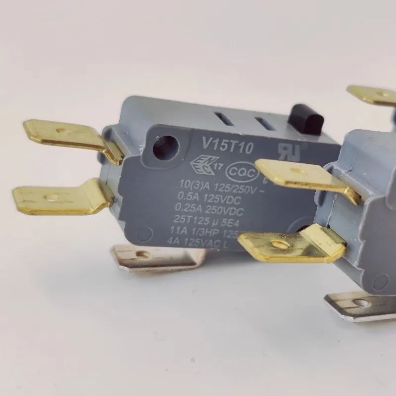 Microswitch V15T10 زر إعادة ضبط حد السفر 3 سنون 10 أمبير 125/250 فولت
