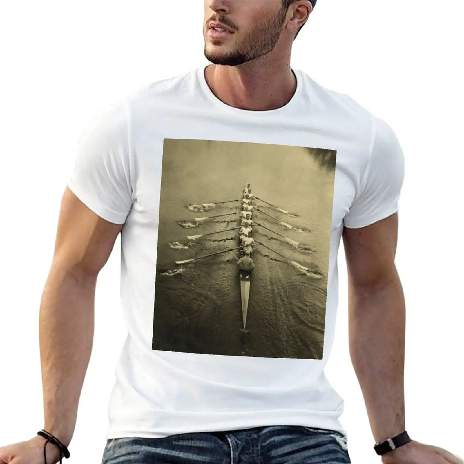 

Rowing - Cambridge Crew, 1910 T-Shirt t shirt for man 100 percent cotton anime t shirts oversize T-Shirt