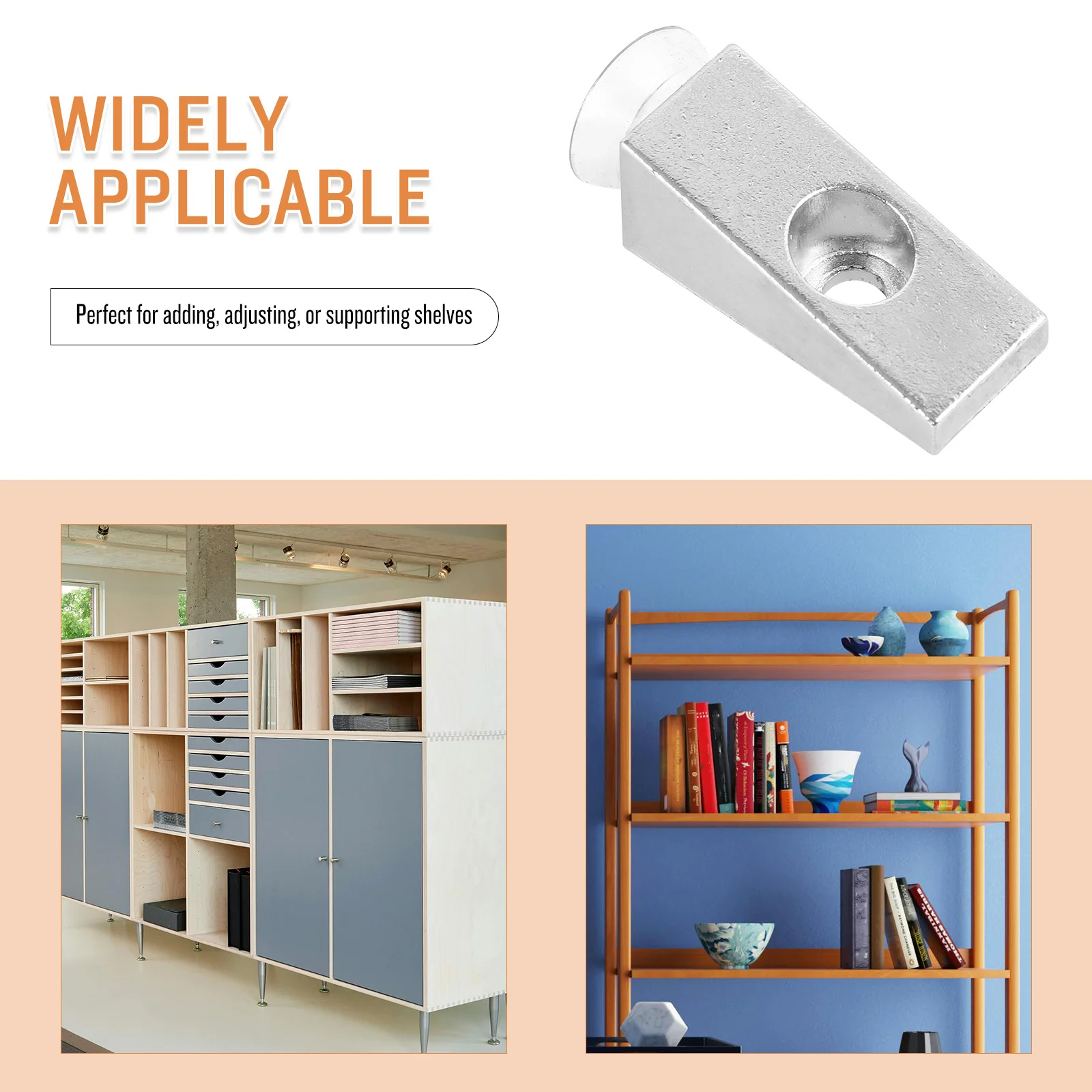 

6Pcs Furniture Support Accessories Metal Glass Shelf Bracket Easy Install Strong Durable Home Garage Tool Room Cabinet Use