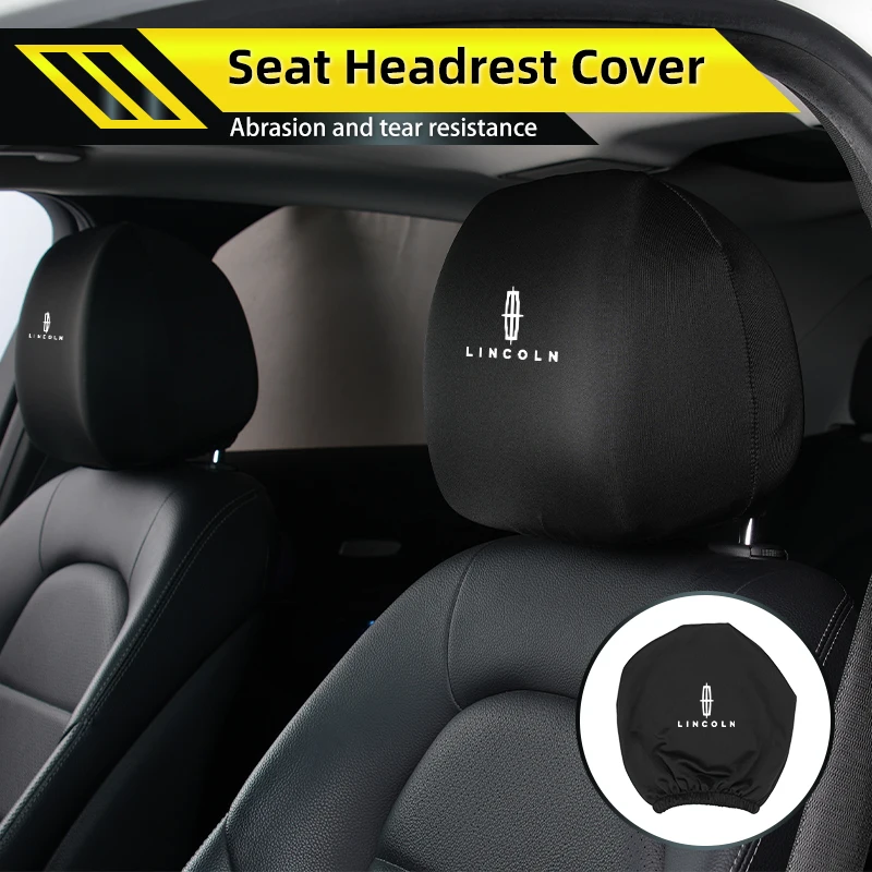 Car Seat Headrest Cover Cotton Dustproof Protector Cover Headrest Decoration Accessories For Lincoln MKZ MKX Aviator Navigator C view 3