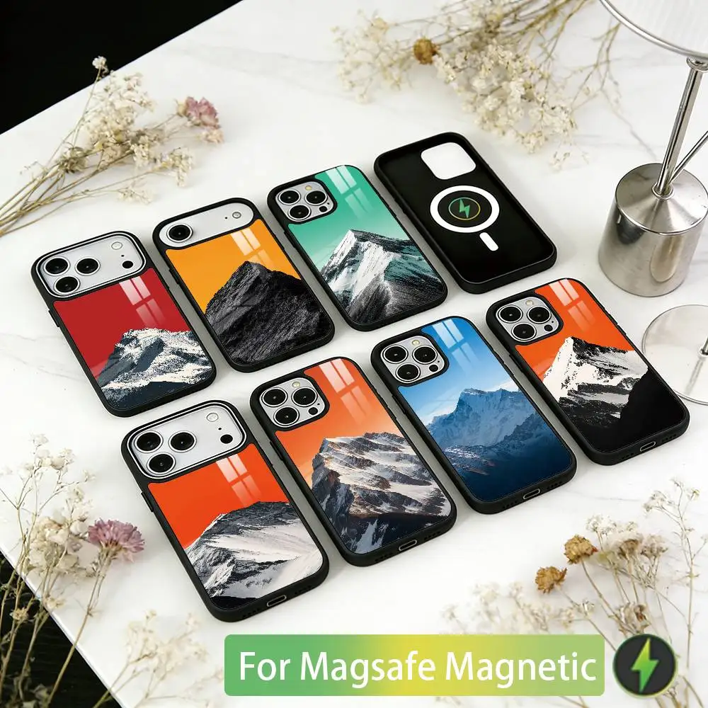 

Snow mountain Phone Case For iPhone17,16,15,14,13,12,11 Plus,Pro Magnetic with Magsafe Wireless Charging