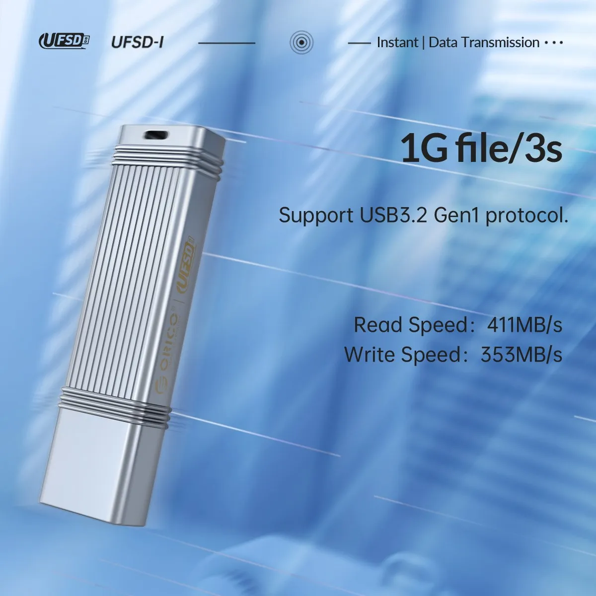 ORICO UFSD Metal Flash USB 3.0 Flash Drive 411MB/S 512GB 256GB 128GB 64GB USB Stick Type C Pendrives Memory Stick U Disk