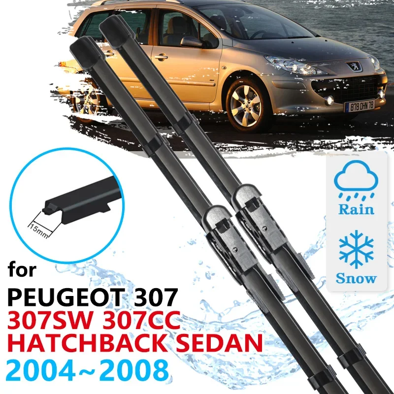 For Peugeot 307 307SW 307CC 2004 2005 2006 2007 2008 Hatchback Sedan Windscreen Windshield Accessories Car Front Wiper Blades