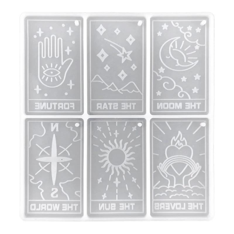 Molde de resina de tarjeta de Tarot, adivinación de Tarot, moldes de epoxi de silicona para fundición, manualidades de tarjetas de Tarot, Pendientes colgantes, envío directo