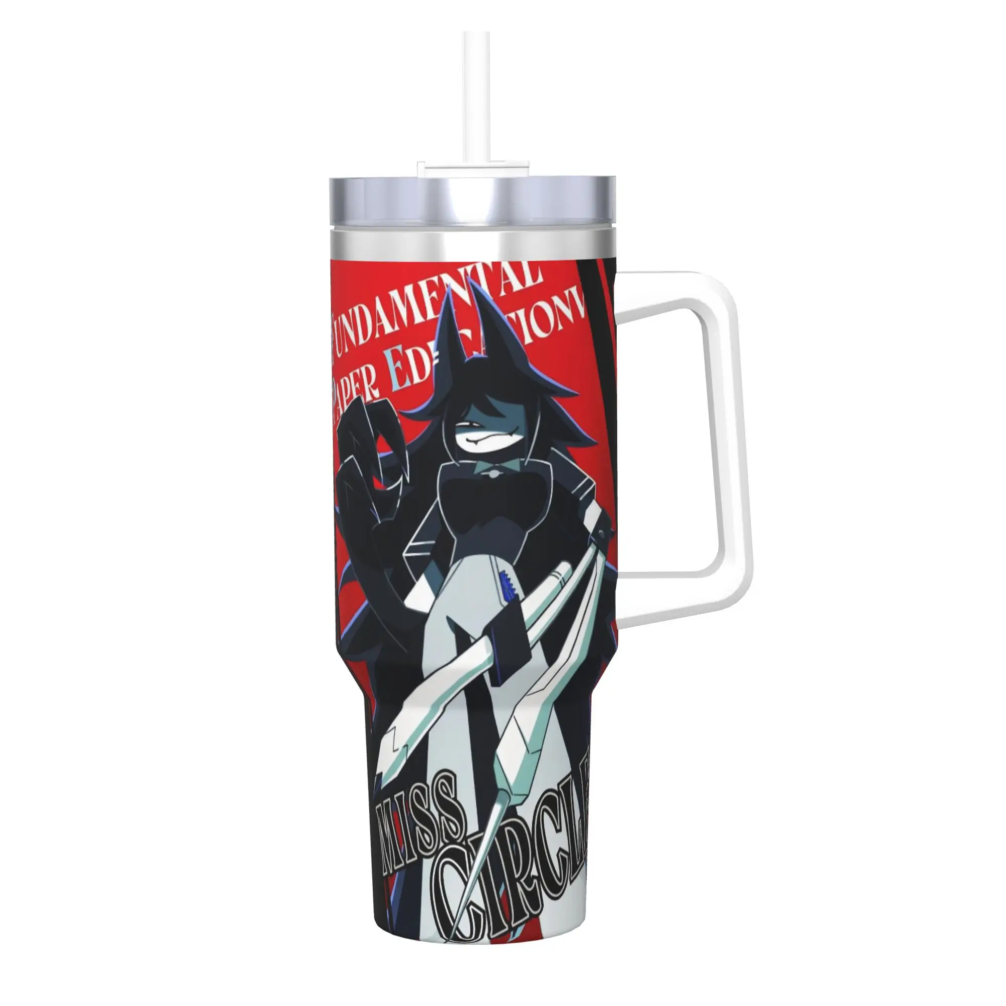 FPE Fundamental Paper Education Tumbler With Straw  Stainless Steel Mug Double Wall Vacuum Insulated for Cold Or Hot 40oz