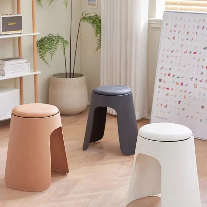 Modern Home Plastic Dining Chair Commercial Thickened Plastic Stool Soft Seat Restaurant Simple