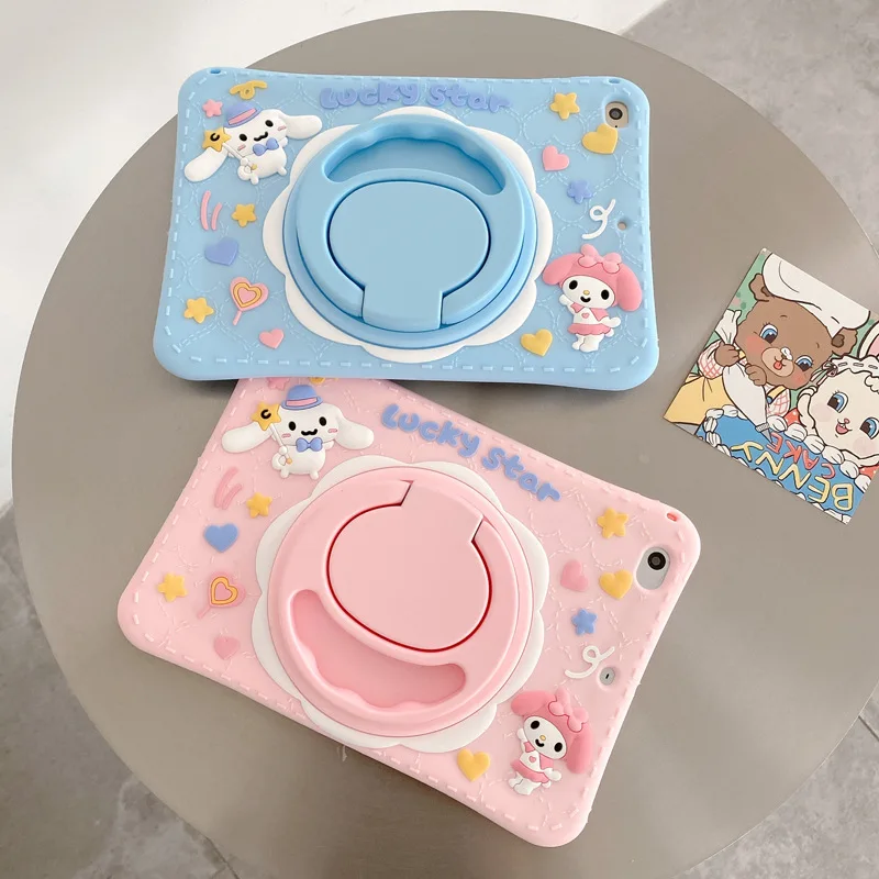 Cute Cinnamoroll Case For Ipad 19 20 21 10.2inch Silicon Stand Cover 10th Generation 10.9inch Air4/5 Mini5/6 Melody Tablet Case