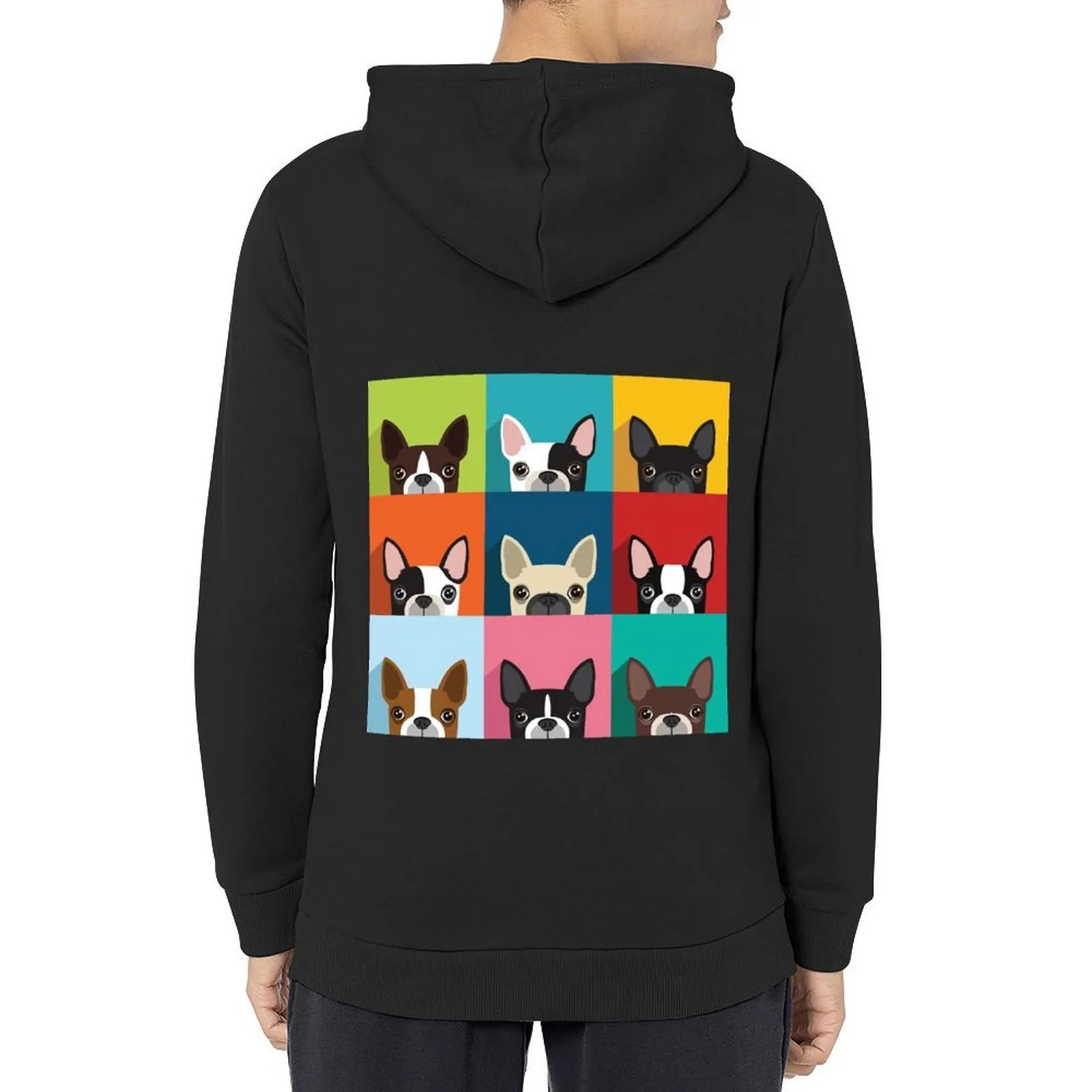 

Boston Terrier Hoodie korean style clothes clothes for men men's sweat-shirt set male clothes graphic hoodie