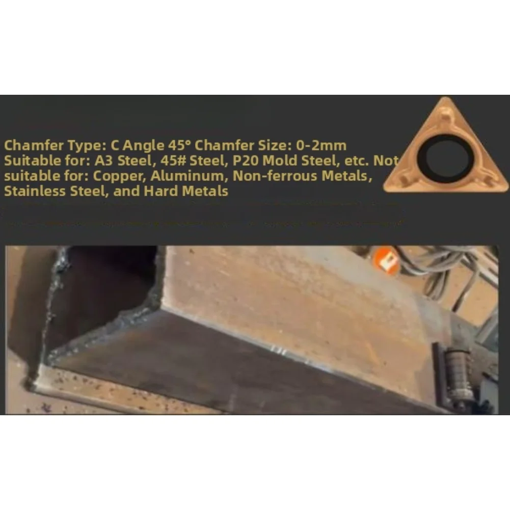 Carbide Chamfering Inserts for Mini Pneumatic 45 Deg Chamfer Machines Triangular Shape Compatible with Handheld Tools