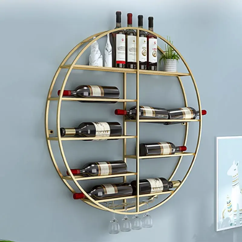 Fancy Storage Luxury Wine Rack Round Minimalist Living Room Display Wine Rack Modern Shelf Botelleros De Vino Bar Furniture