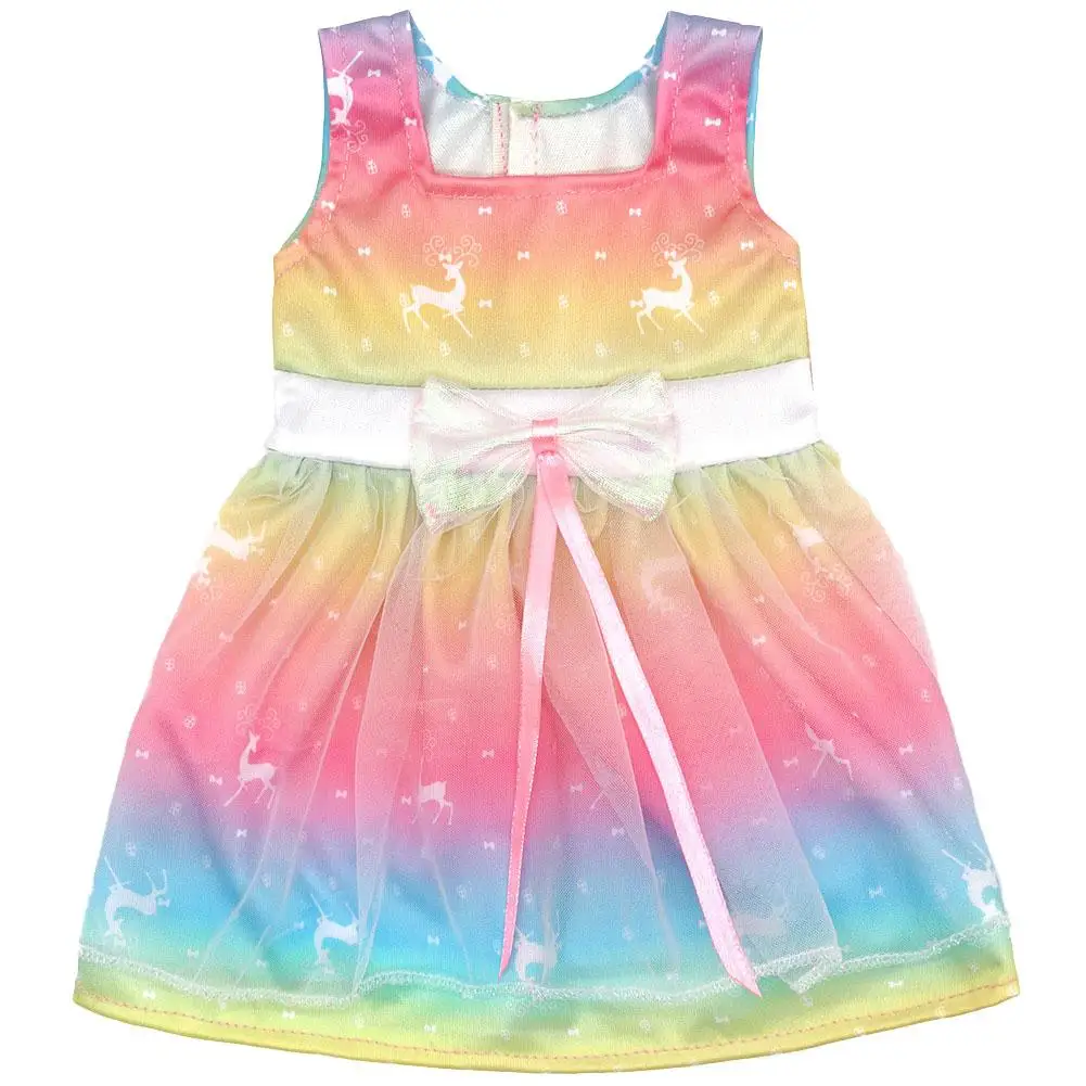 Ubranka dla lalek 18-calowych Koszulka Spodnie Sukienka z motywem kreskówkowym Akcesoria dla lalek amerykańskich Prezent na festiwal urodzinowy