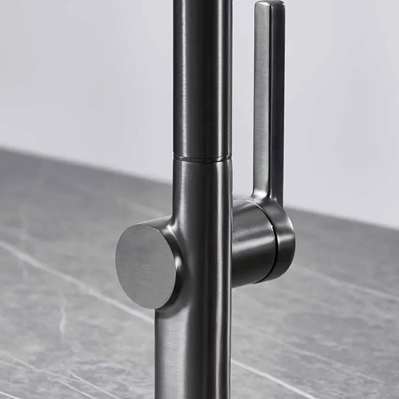 Grey Pull Out Kitchen Sink Faucet Brass 360 Degree Rotation Two Model Stream Sprayer Nozzle Hot Cold Wate Mixer Tap
