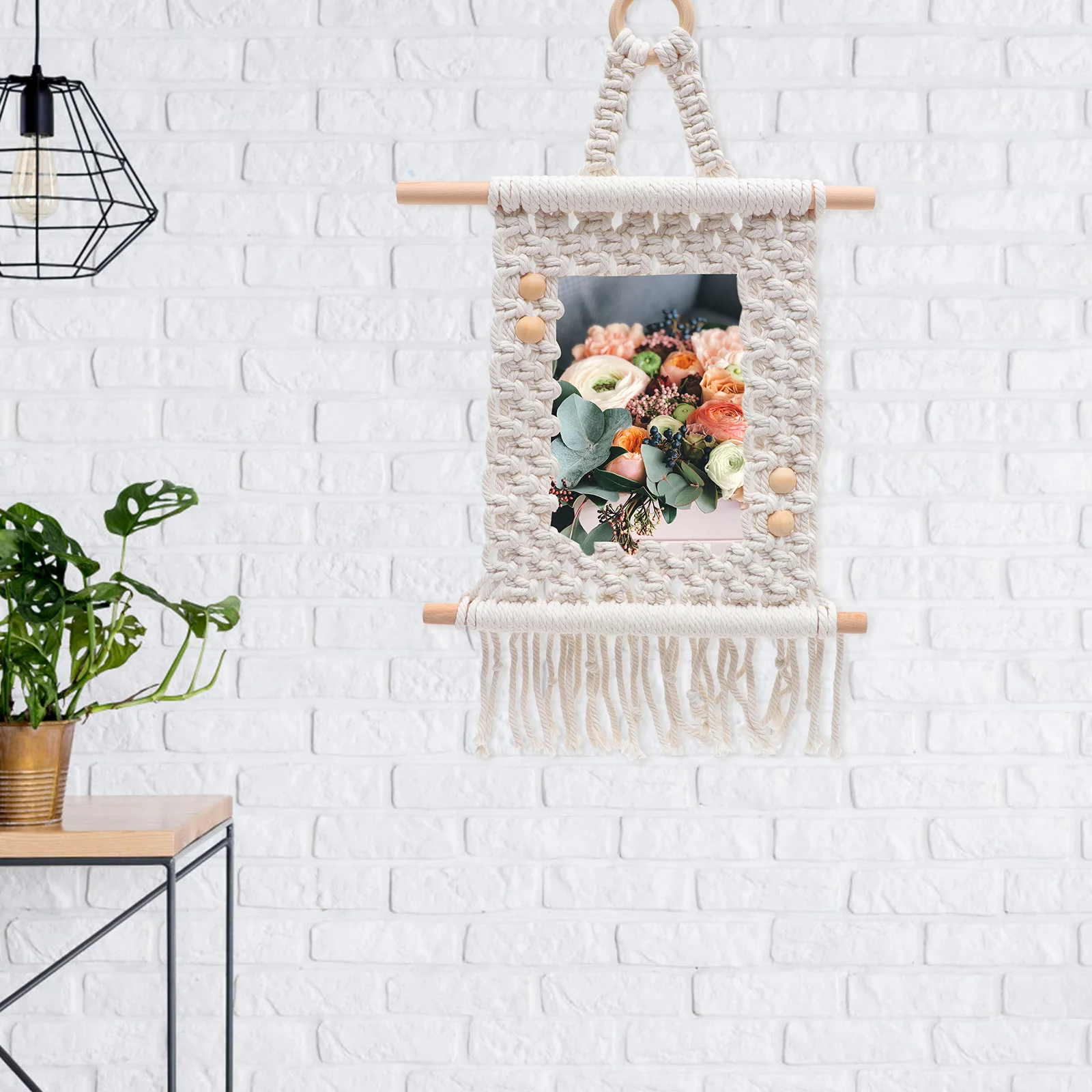 

Photo Folder Wall Decor Woven Woven Tapestry Pendant Tassel Pendant Polyester Hanging Ornament Home Art Macrame Style