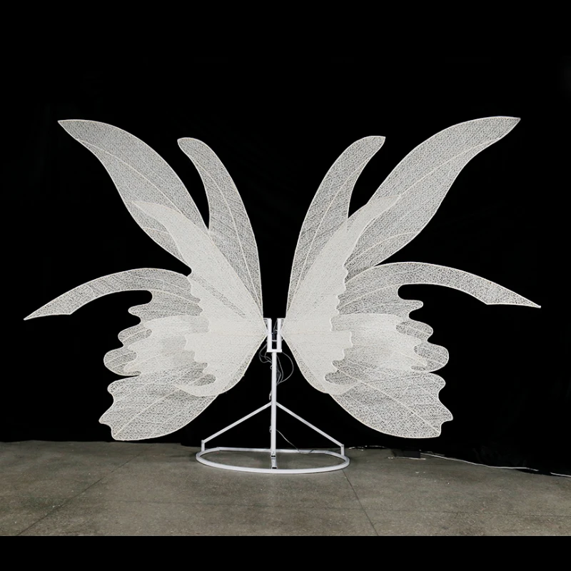 Large Blue Butterfly Wings Backdrop Giant Glowing LED Butterfly Light for Wedding & Party