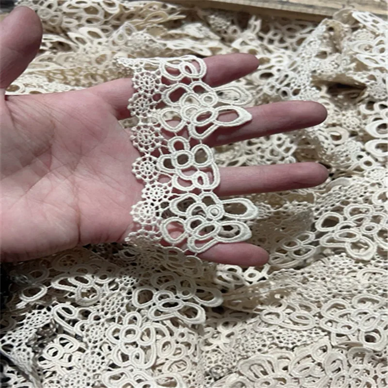 

20 ярдов, ширина 4 см, блестящий бежевый полый цветок Venise Diy, венецианское кружево, аксессуары для одежды различных предметов одежды, бюстгальтер, юбка