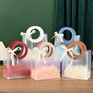 10 pçs sacos de presente saco de embalagem de pvc com alça acessórios de casamento festival lembrança festa presente embalagem de presente armazenamento em casa 8 principais vendas bolsas vinil - №3