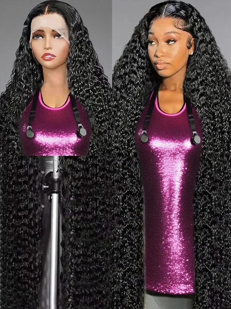 

40-дюймовые парики из натуральных человеческих волос с эффектом водной волны, 13x6 и 13x4, с кружевной основой, бразильские, с глубокой волной, предварительно выщипанные, без клея, 5x5