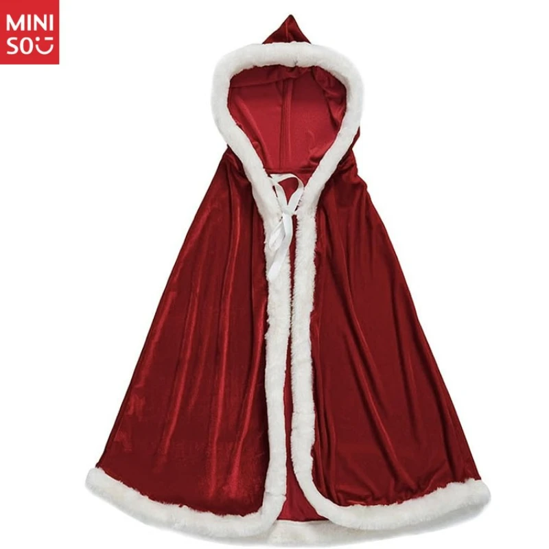 

New Christmas Cape for Adults & Kids, Santa Claus Role Play Cloak for Party & Performance