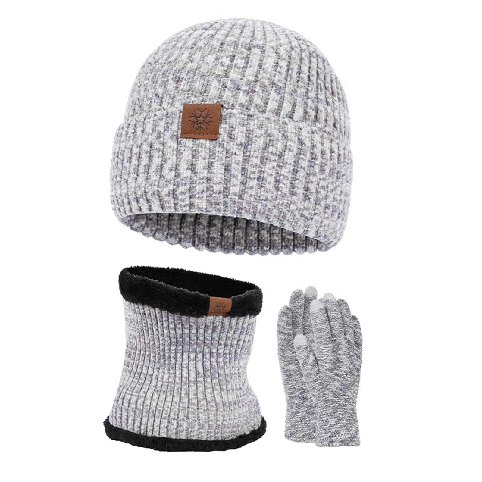 Warm Winter Skullies Beanies Knitted Hat Women Winter Women Ball Ski  Hat Pompoms Hats Knitted Scarf Mask Bonnet Hats Set